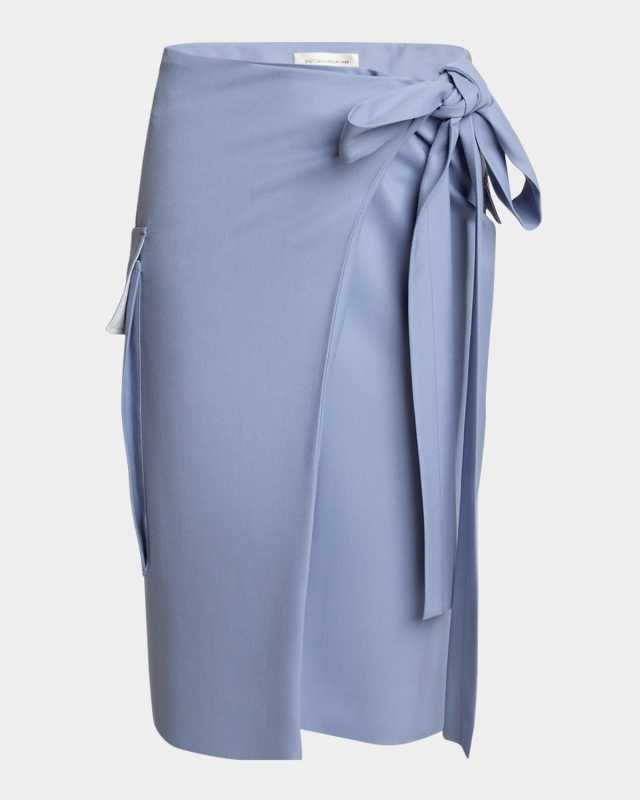 Tie Wrap Midi Cargo Skirt